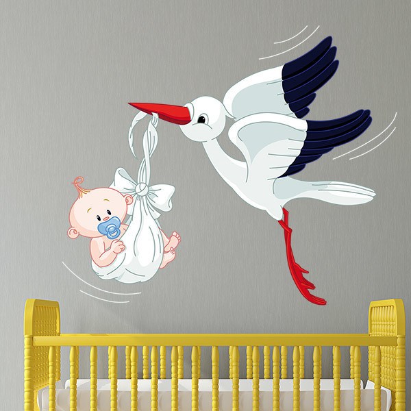 babyzimmer für Wandtattoo und Baby Storch