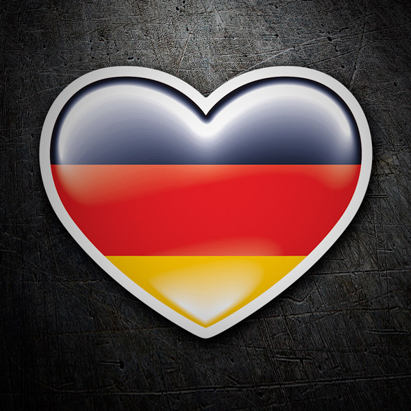 Aufkleber Herz mit der Flagge Deutschlands