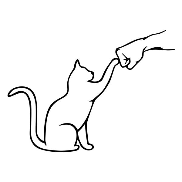 Wandtattoos: Katze und Hand