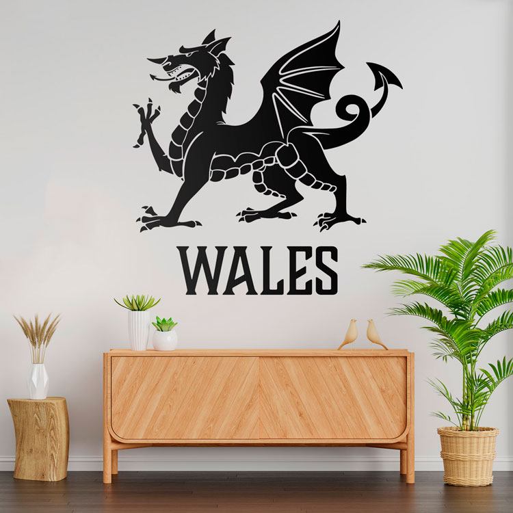 Wandtattoos: Dekoratives Dragon von Wales Vinyl, ikonisches Des