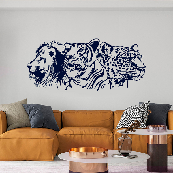 Tiger Löwe, Leopard Wandtattoo und