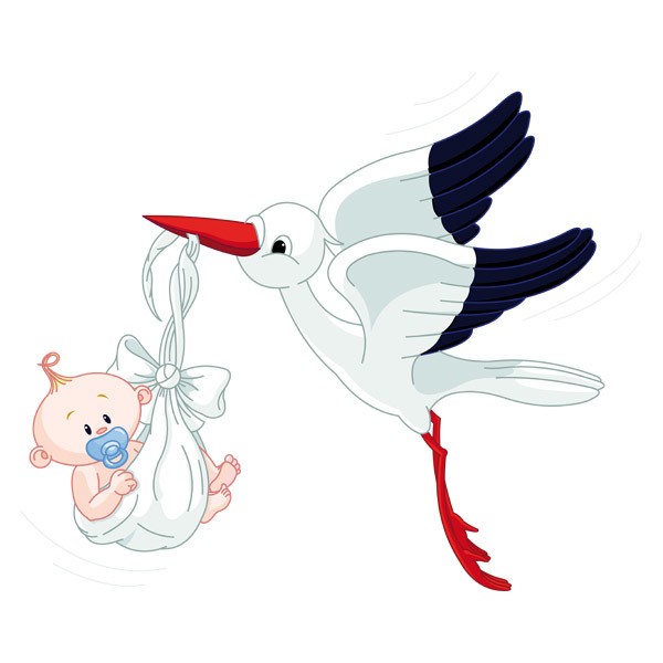 Wandtattoo für und Baby babyzimmer Storch