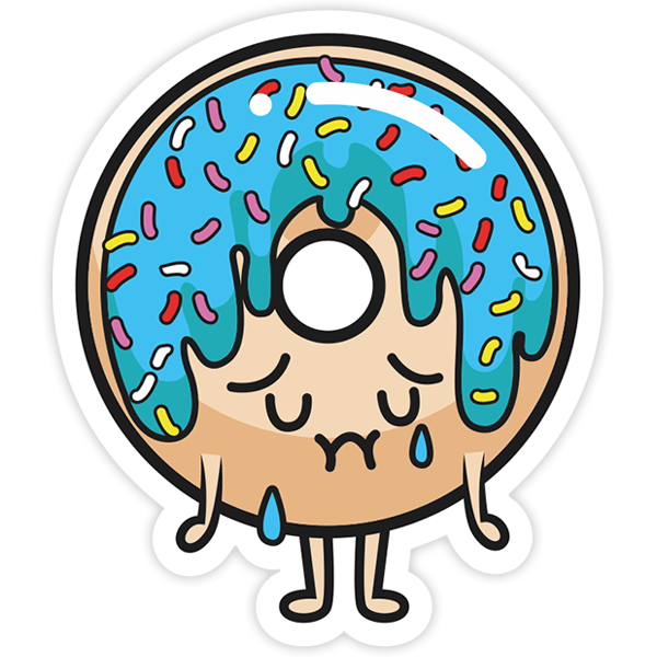 Aufkleber: Trauriger Donut