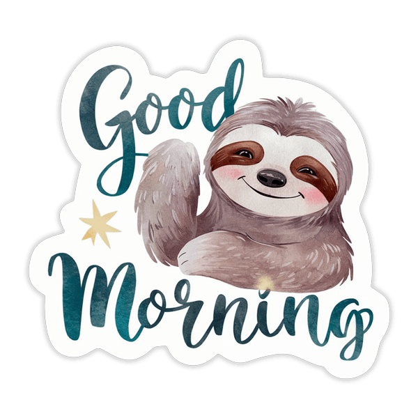 Aufkleber: Sloth good morning