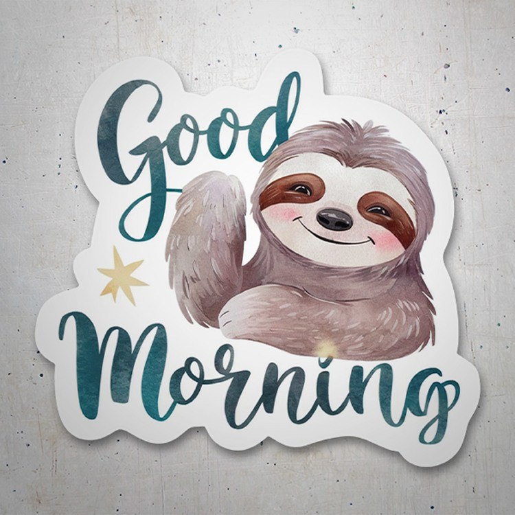 Aufkleber: Sloth good morning