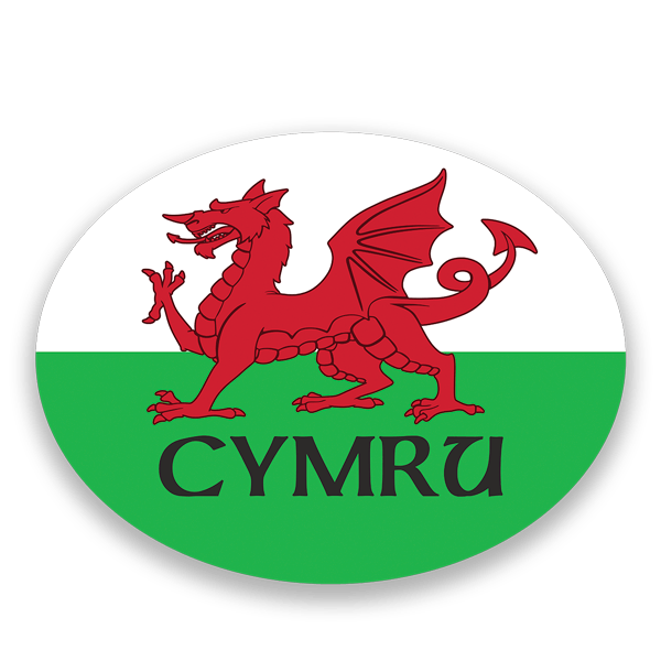 Aufkleber: CYMRU Wappenaufkleber, walisischer Drache