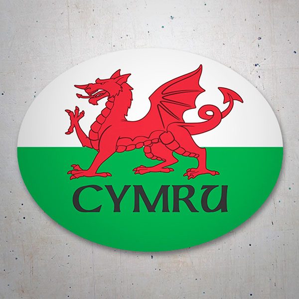 Aufkleber: CYMRU Wappenaufkleber, walisischer Drache