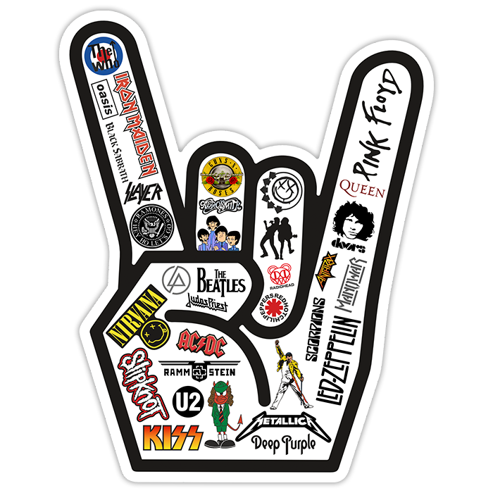 Aufkleber: Hand Rock Logos