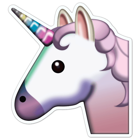 Aufkleber emoji Gesicht Einhorn