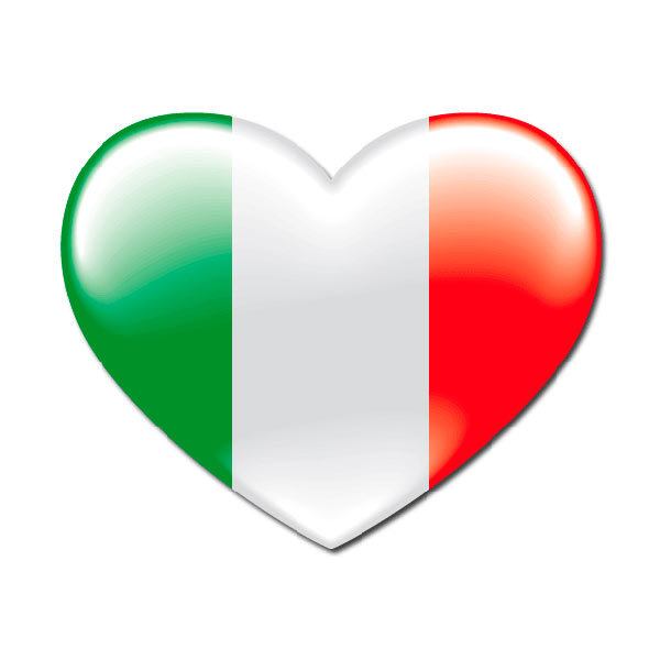 Aufkleber Herz-Flagge Italien
