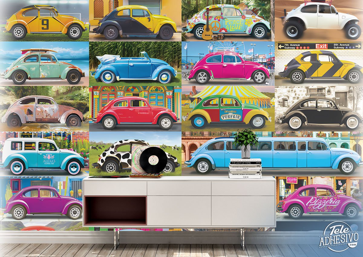 Klassisch VW Volkswagen Käfer Auto Wandkunst Aufkleber Jede Farbe & Größe