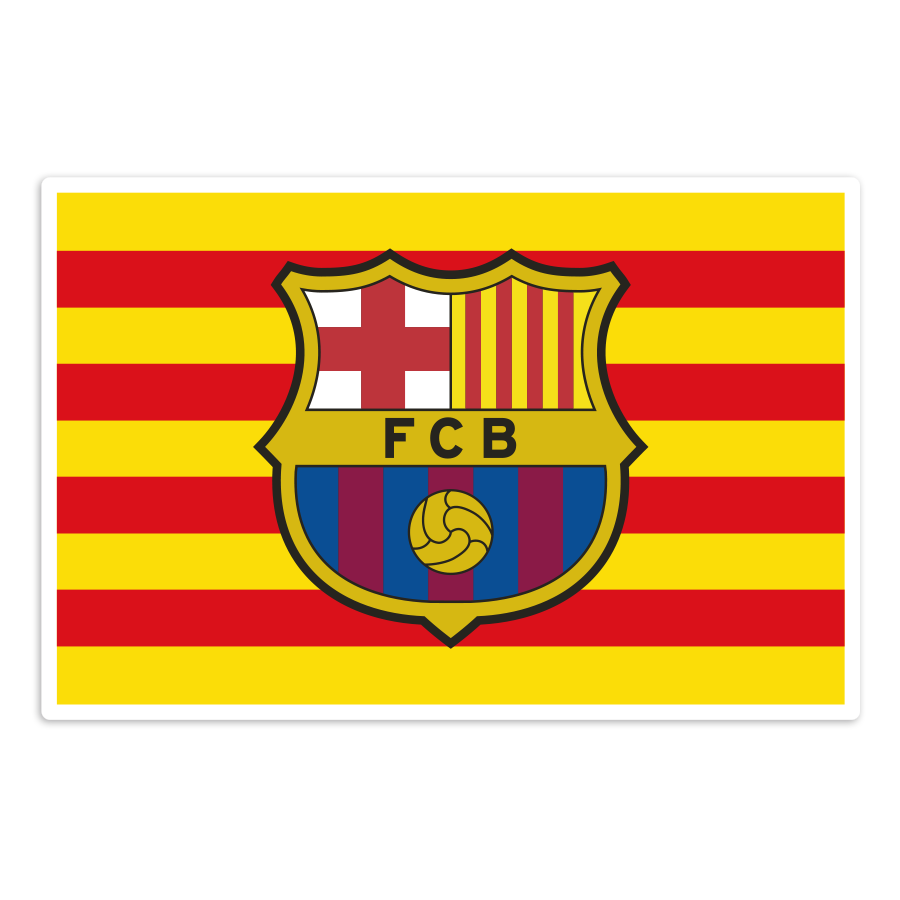 Aufkleber: Katalonien Flagge FC Barcelona Wappen