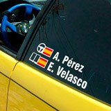 Aufkleber: Name und spanische Rallye-Flagge 5