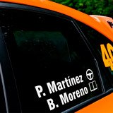 Aufkleber: Name und Rallye-Flagge 2