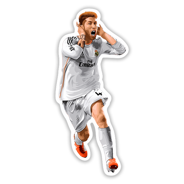 Aufkleber: Sergio Ramos feiert Tor mit Real Madrid