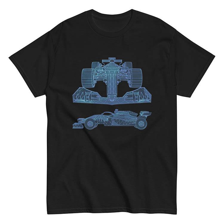 T-shirts: Formel-1-Auto 3D-Gitter-Projekt T-Shirt