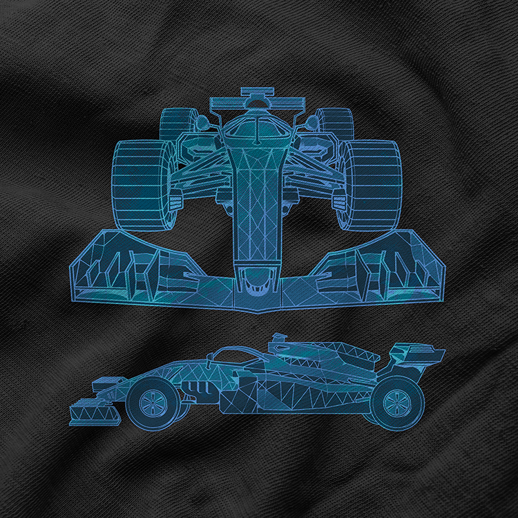 T-shirts: Formel-1-Auto 3D-Gitter-Projekt T-Shirt