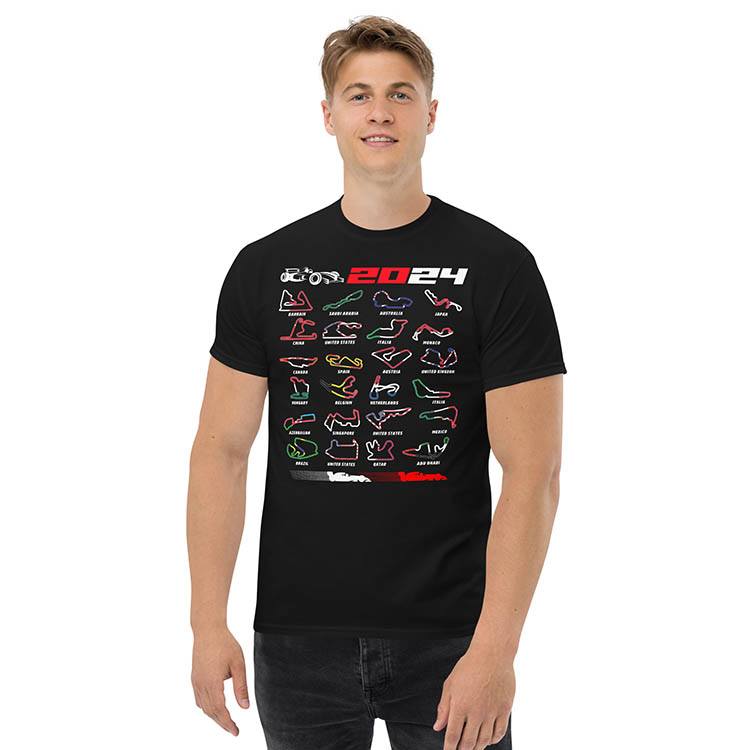 T-shirts: Formel-1-Strecken Flaggen T-Shirt