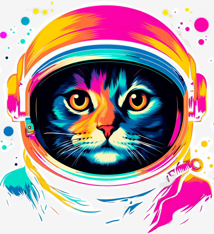 T-shirts: T-Shirt psychedelische Astronautenkatze