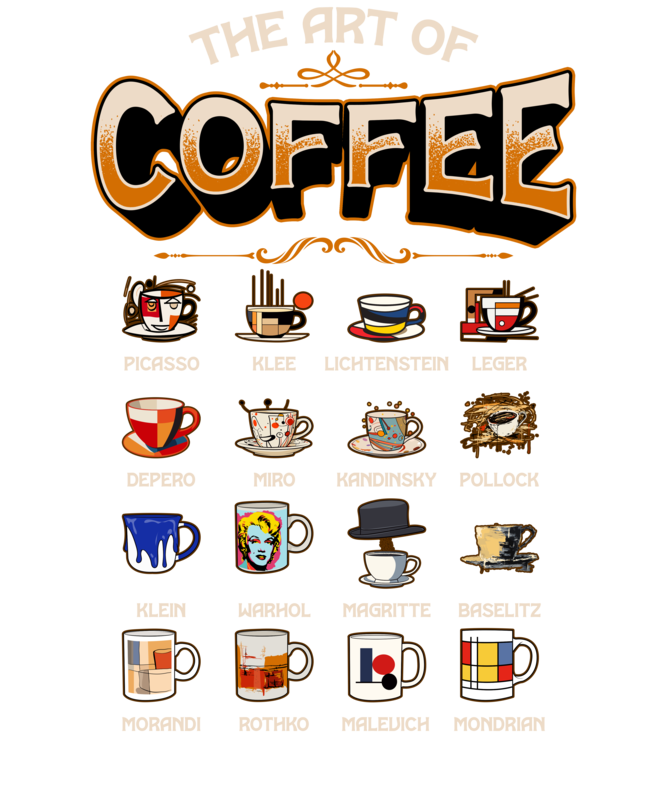 T-shirts: Kunst des Kaffees: Kaffees der Großen Maler