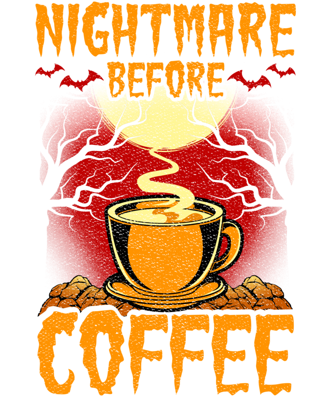 T-shirts: Horrorszene Nightmare Before Coffee