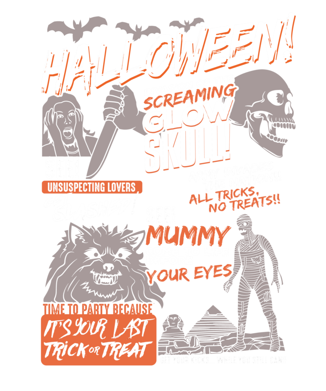 T-shirts: Halloween Retro Horrorfilm Comic