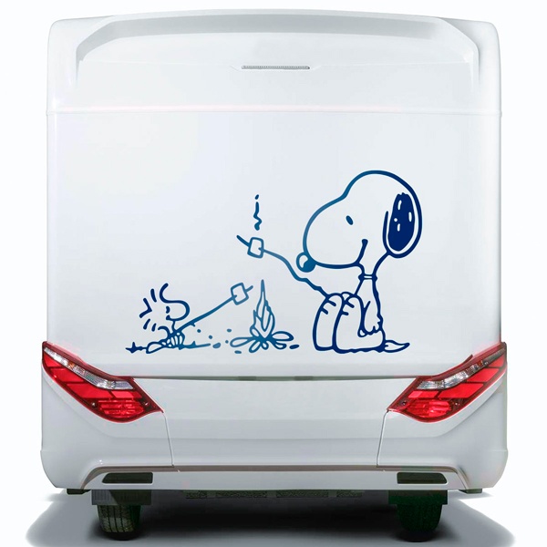 Wohnmobil aufkleber: Snoopy-Lagerfeuer