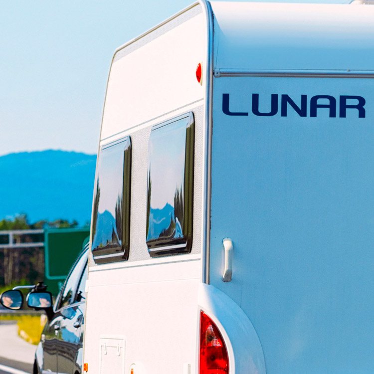 Wohnmobil aufkleber: Lunar Logo Aufkleber für Wohnwagen